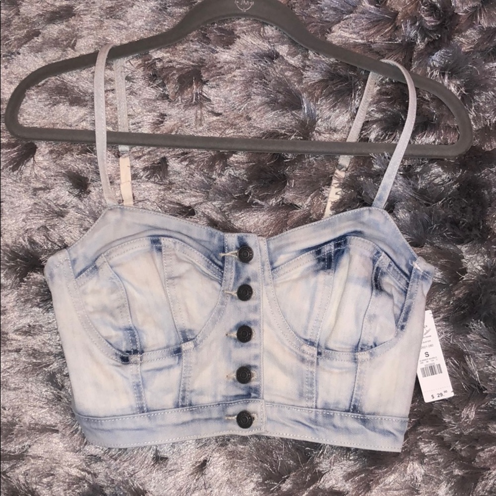 Garage Denim Crop-Top